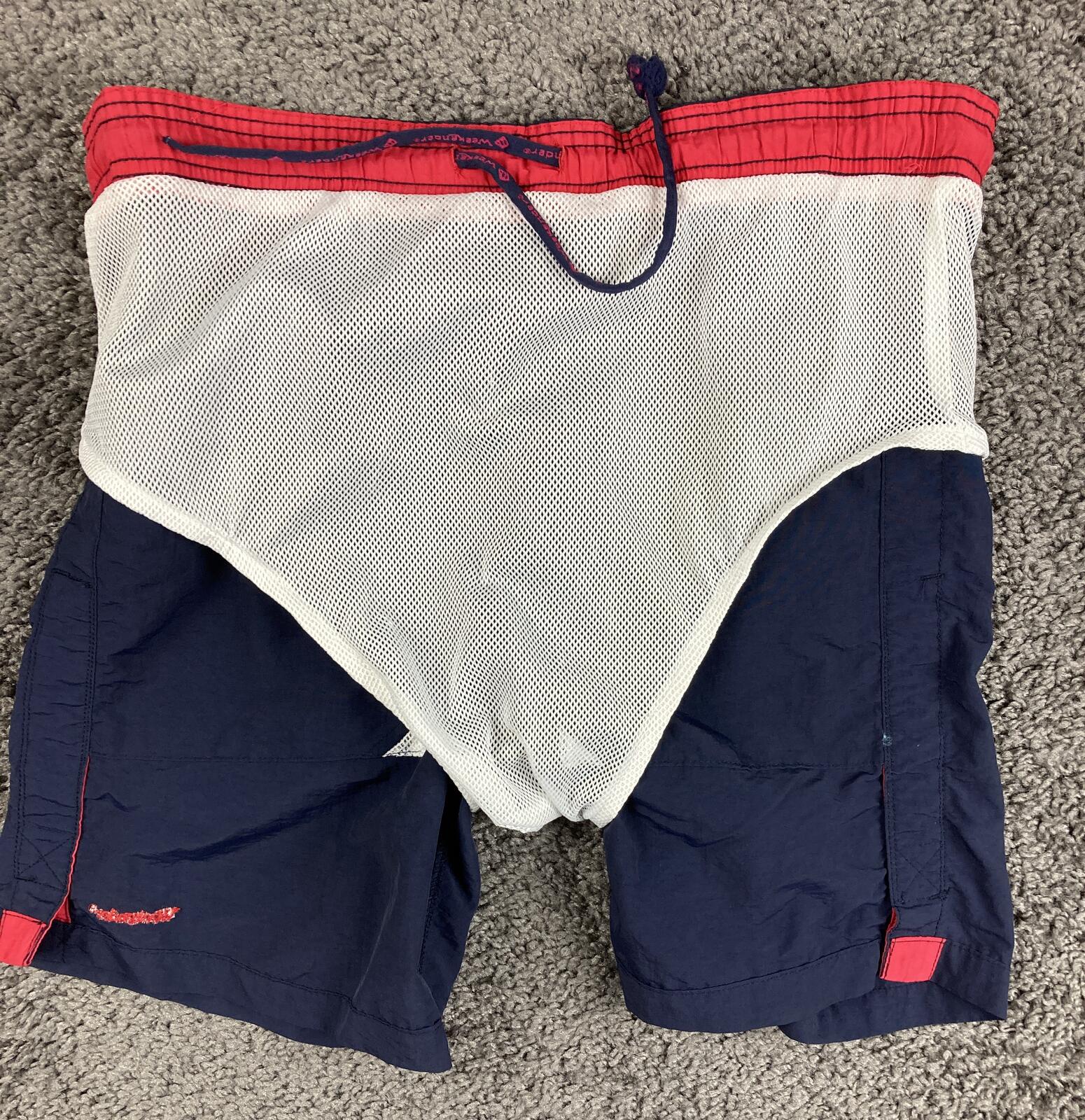 Weekender Swim Trunks Men's Sz S Navy Blue Nylon Mesh Board Shorts 7"