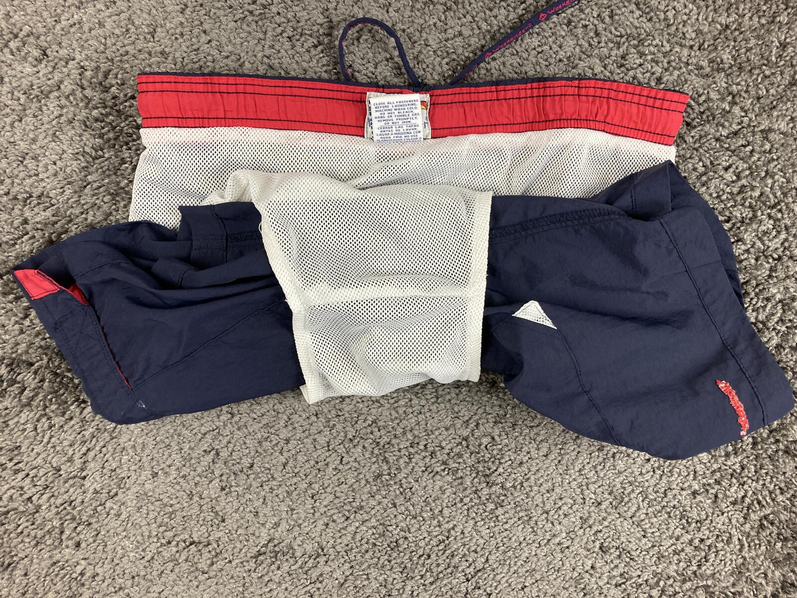 Weekender Swim Trunks Men's Sz S Navy Blue Nylon Mesh Board Shorts 7"