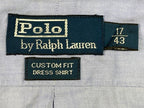Polo Ralph Lauren Dress Shirt Custom Fit Blue Button-Down Men's Size 17/43
