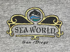 Vintage SeaWorld San Diego Shamu T Shirt Gray 90s Orca Whale Anvil USA Made XL