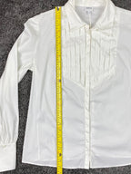 Armani Collezioni Dress Shirt White Pleated Front Women’s Size 16