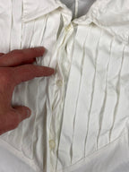 Armani Collezioni Dress Shirt White Pleated Front Women’s Size 16