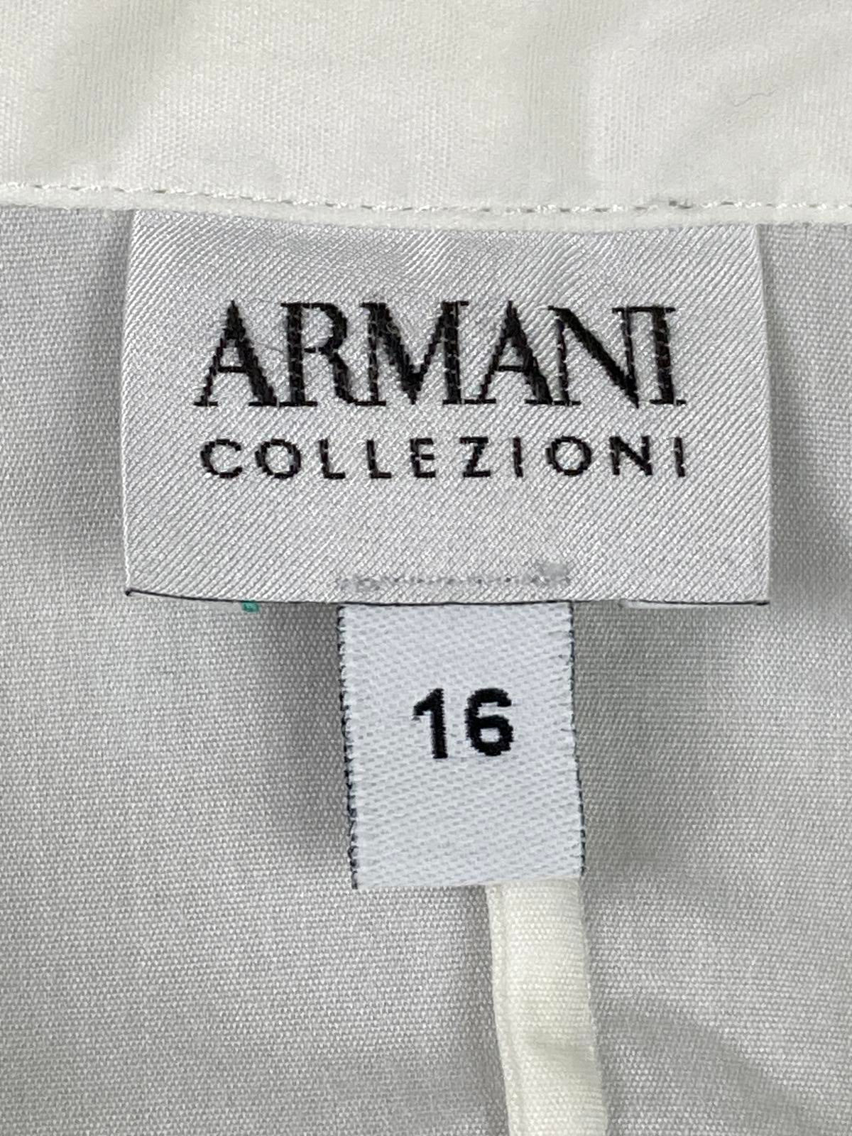 Armani Collezioni Dress Shirt White Pleated Front Women’s Size 16