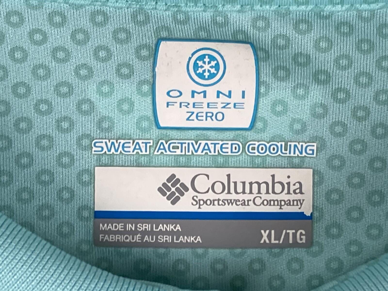 Columbia PFG Omni-Freeze Zero Polo Shirt Mens Aqua Blue Fishing Golf Top Sz XL