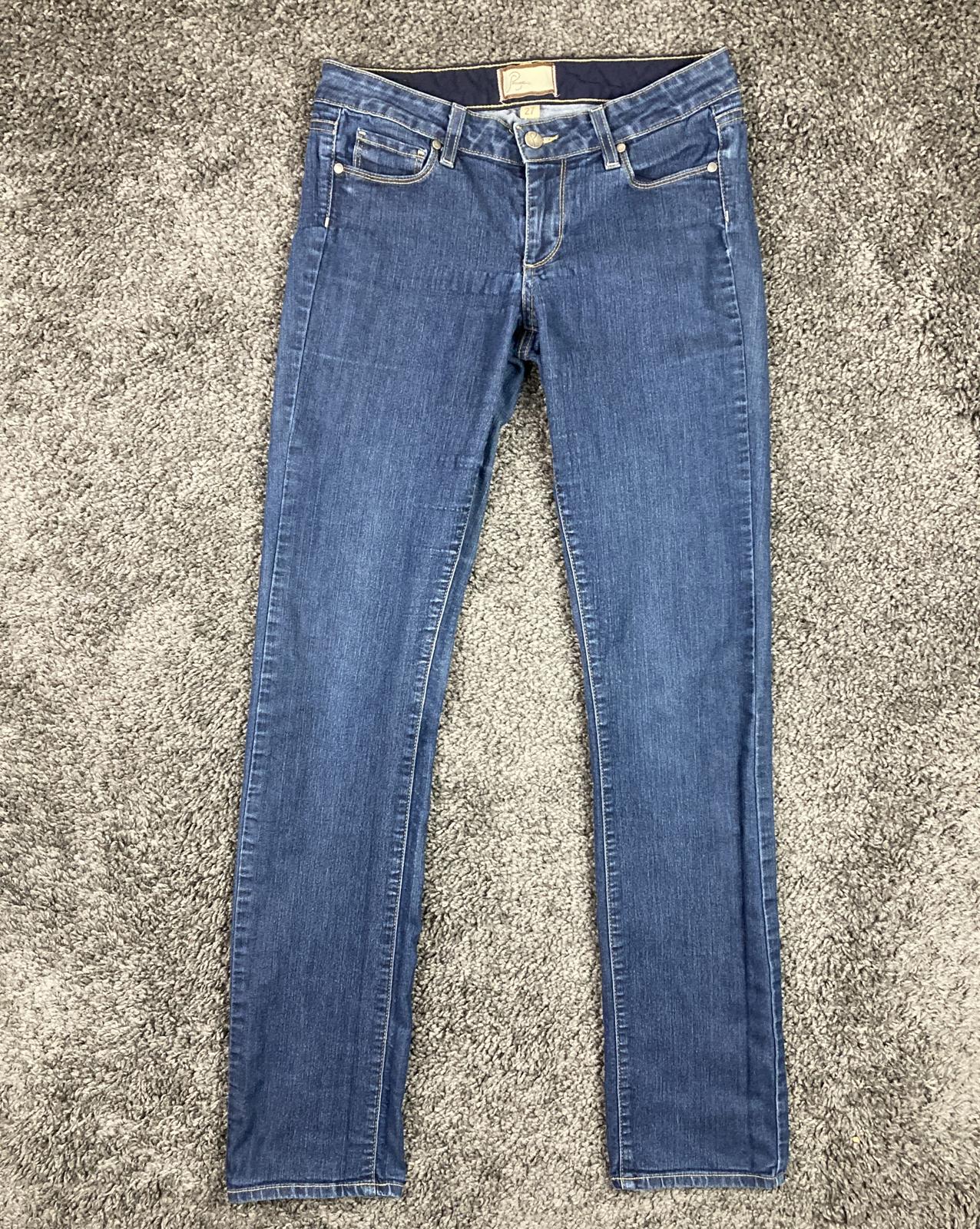 Paige Jeans Peg Straight Womens Blue Stretch Denim Size 27