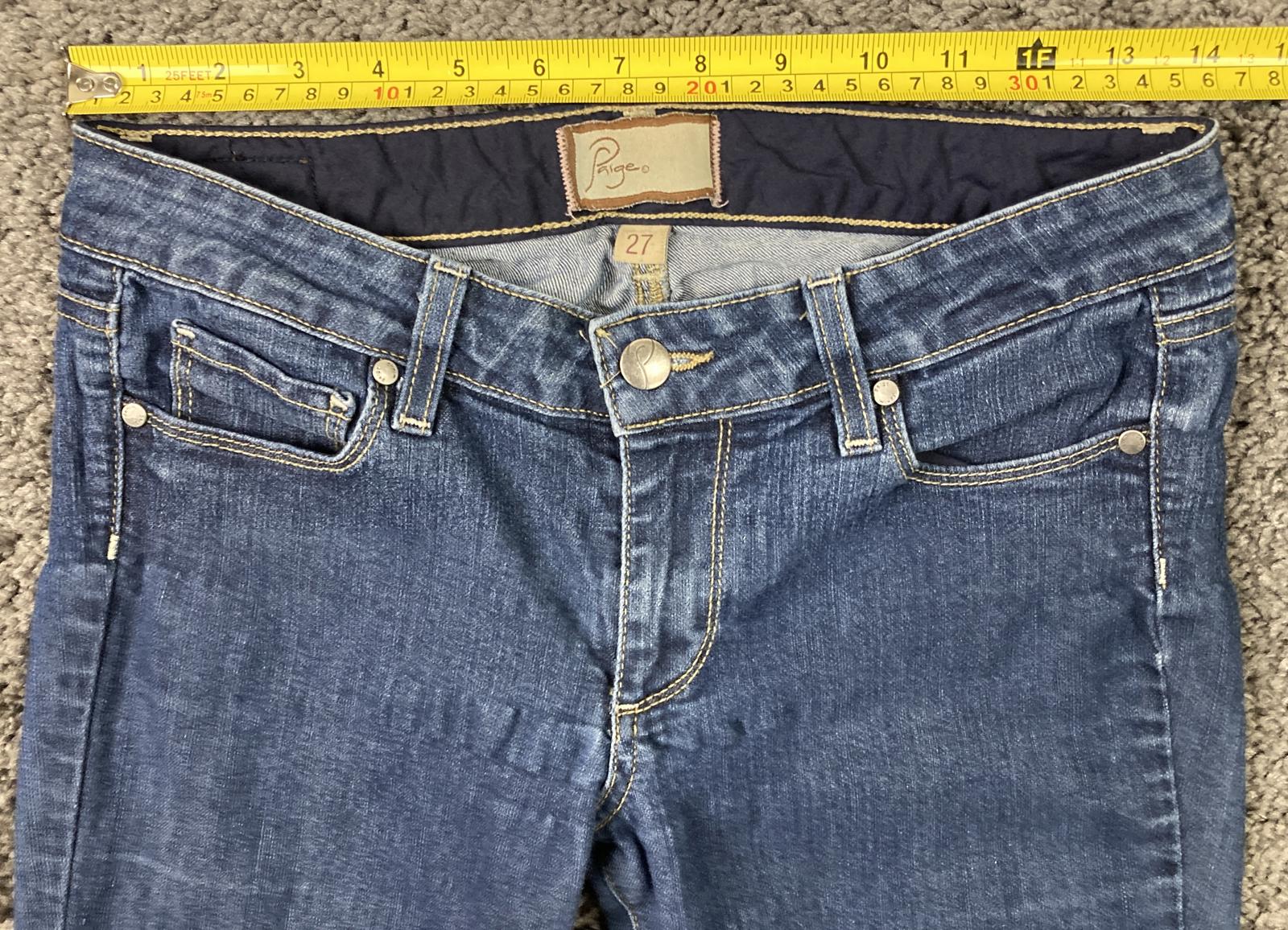 Paige Jeans Peg Straight Womens Blue Stretch Denim Size 27