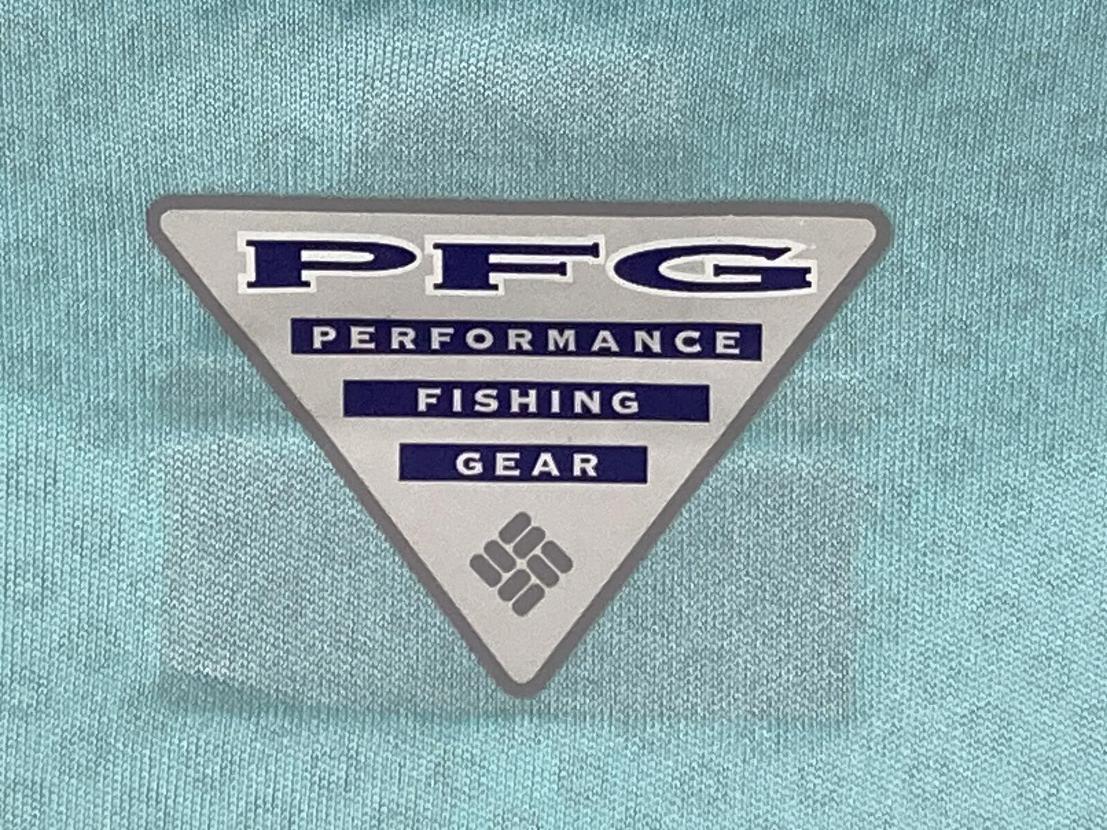 Columbia PFG Omni-Freeze Zero Polo Shirt Mens Aqua Blue Fishing Golf Top Sz XL