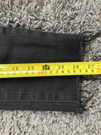MNML Men Black Distressed Skinny Jeans Raw Hem Stretch Denim Size 28