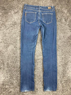 Paige Jeans Peg Straight Womens Blue Stretch Denim Size 27