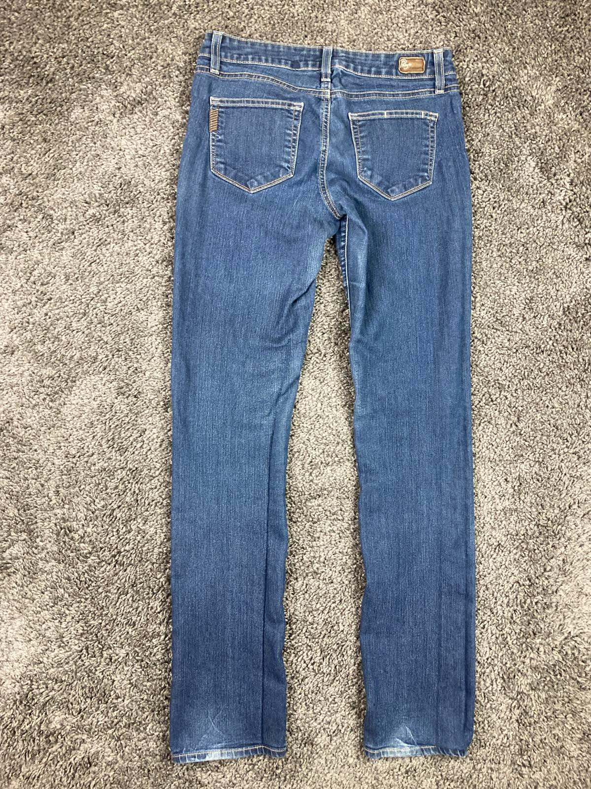 Paige Jeans Peg Straight Womens Blue Stretch Denim Size 27