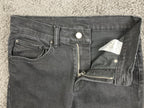 MNML Men Black Distressed Skinny Jeans Raw Hem Stretch Denim Size 28