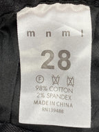 MNML Men Black Distressed Skinny Jeans Raw Hem Stretch Denim Size 28