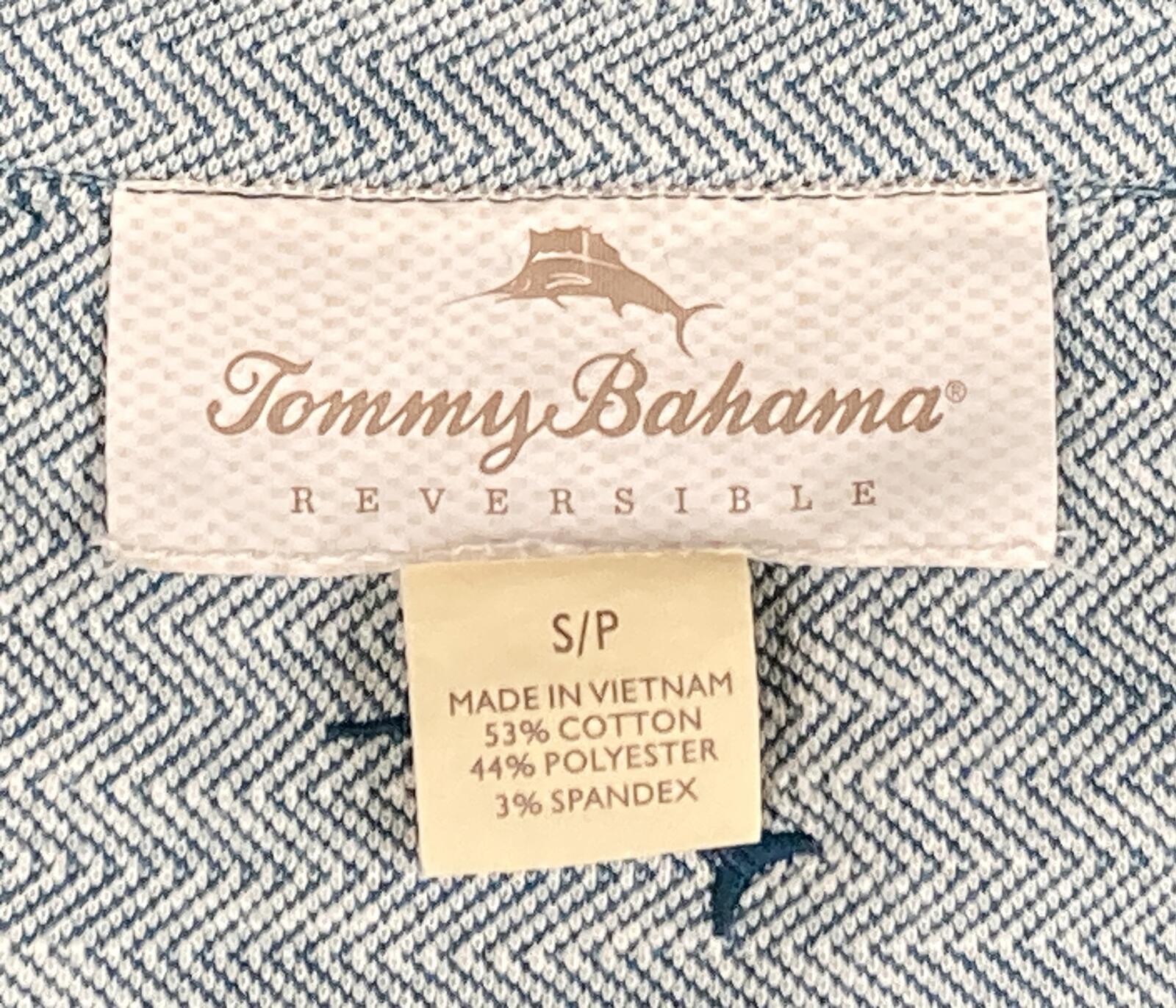 Tommy Bahama Reversible Quarter Zip Pullover Sweatshirt Blue Mens Mint Sz Small