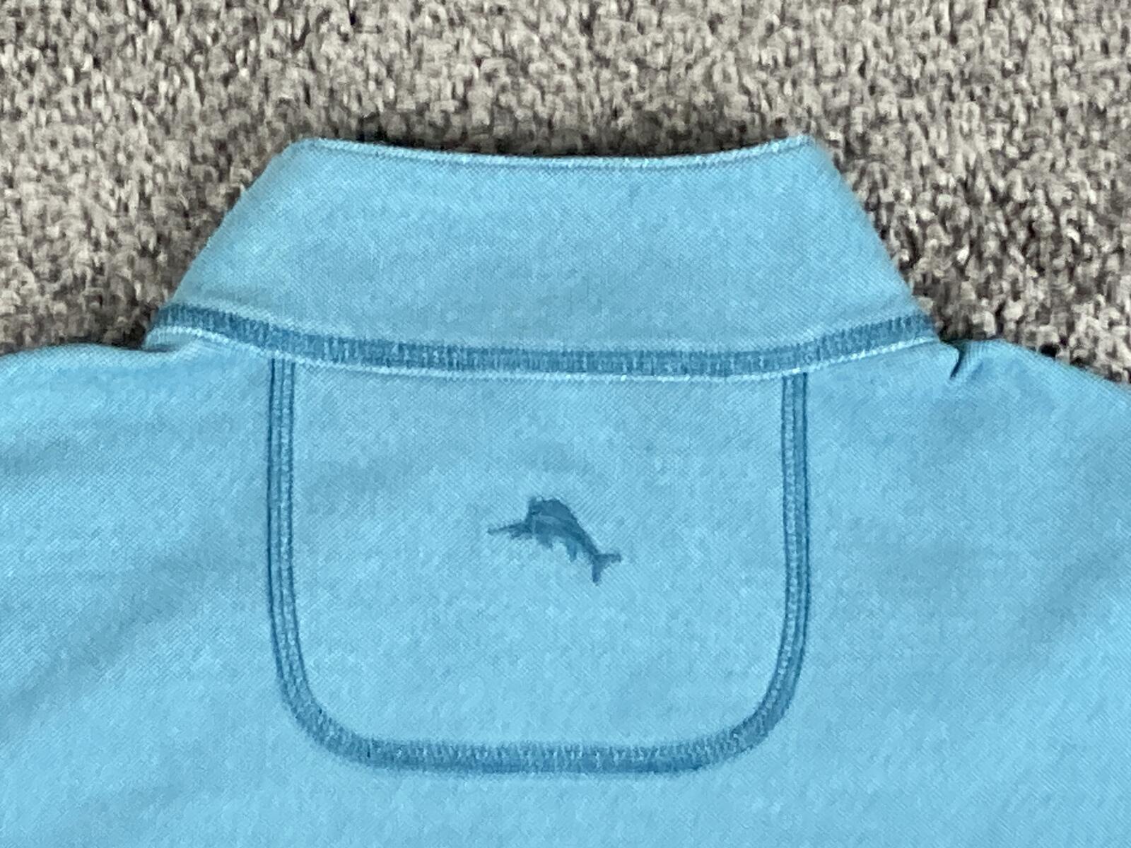 Tommy Bahama Reversible Quarter Zip Pullover Sweatshirt Blue Mens Mint Sz Small