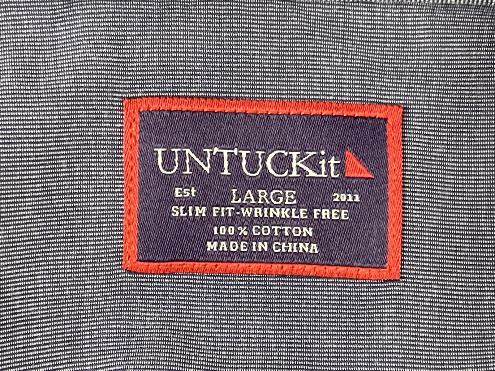 UNTUCKit Button Down Shirt Wrinkle Free Men's Blue Long Sleeve  Size L