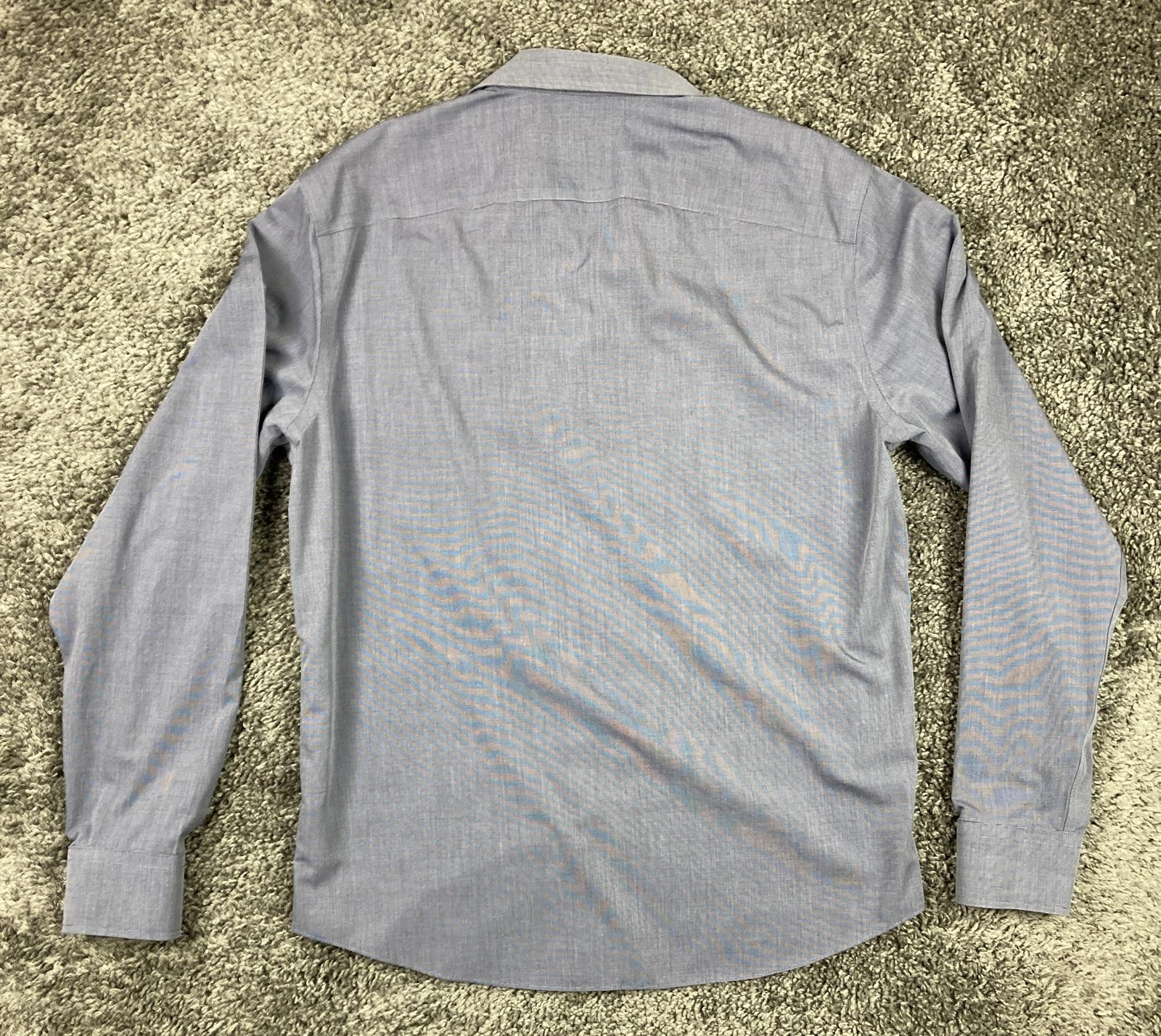 UNTUCKit Button Down Shirt Wrinkle Free Men's Blue Long Sleeve  Size L