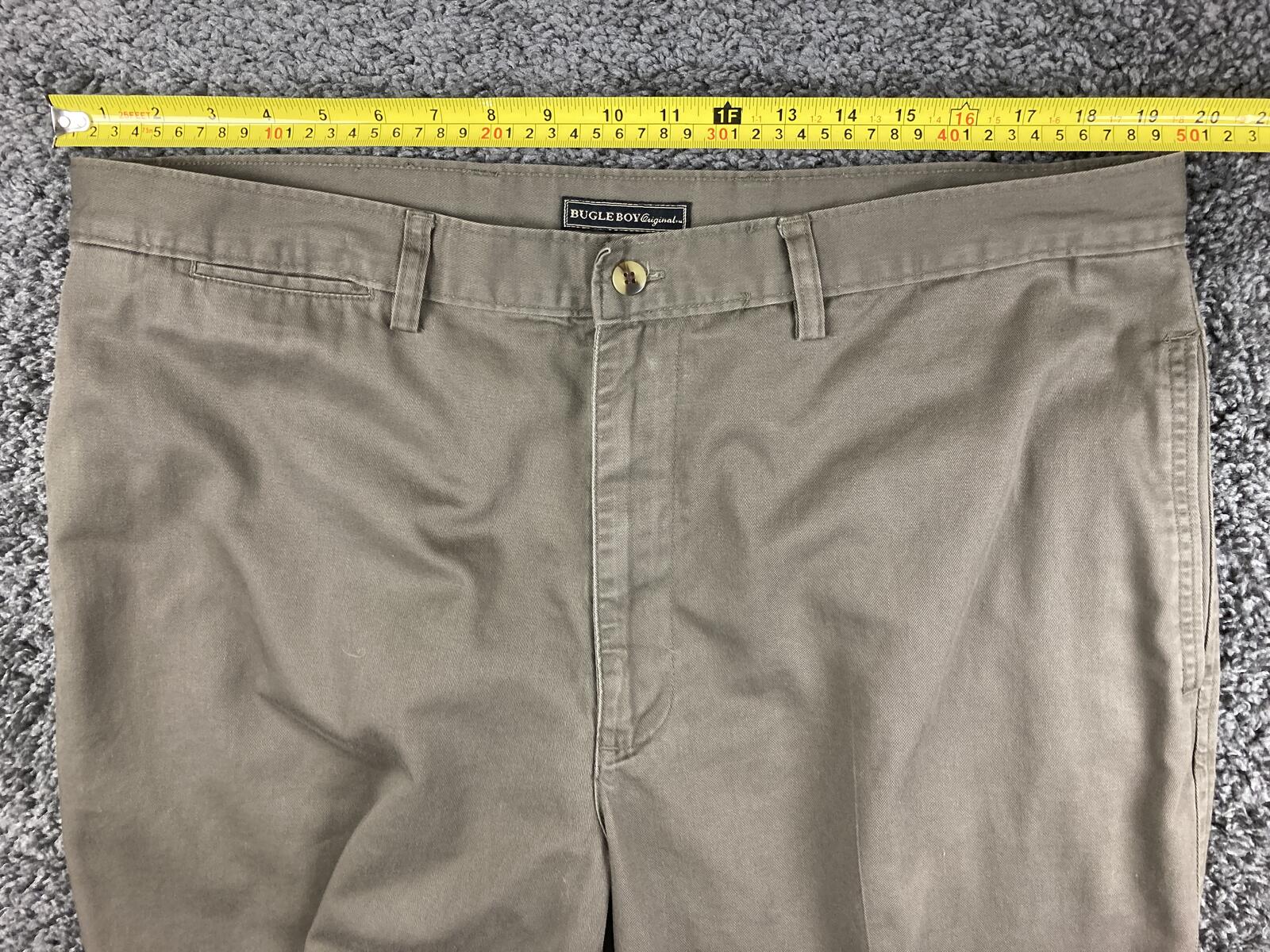 Vintage Bugle Boy Khakis Pants Mens Comfort Fit Tan 100% Pleated Chino Sz 40x32