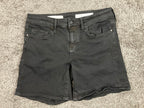 Pilcro and The Letterpress Anthropologie Black Stet Denim Bermuda Shorts 27