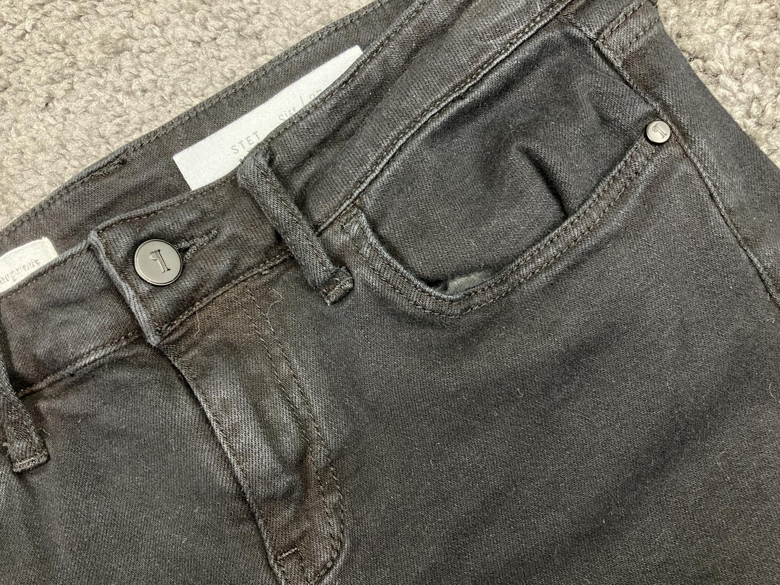 Pilcro and The Letterpress Anthropologie Black Stet Denim Bermuda Shorts 27