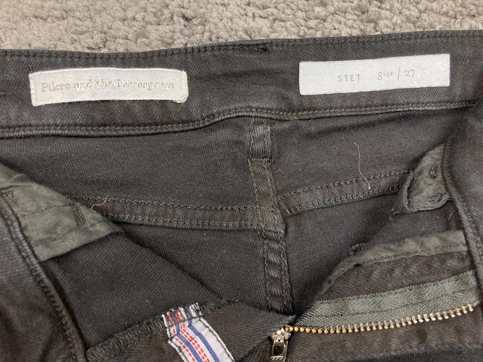 Pilcro and The Letterpress Anthropologie Black Stet Denim Bermuda Shorts 27