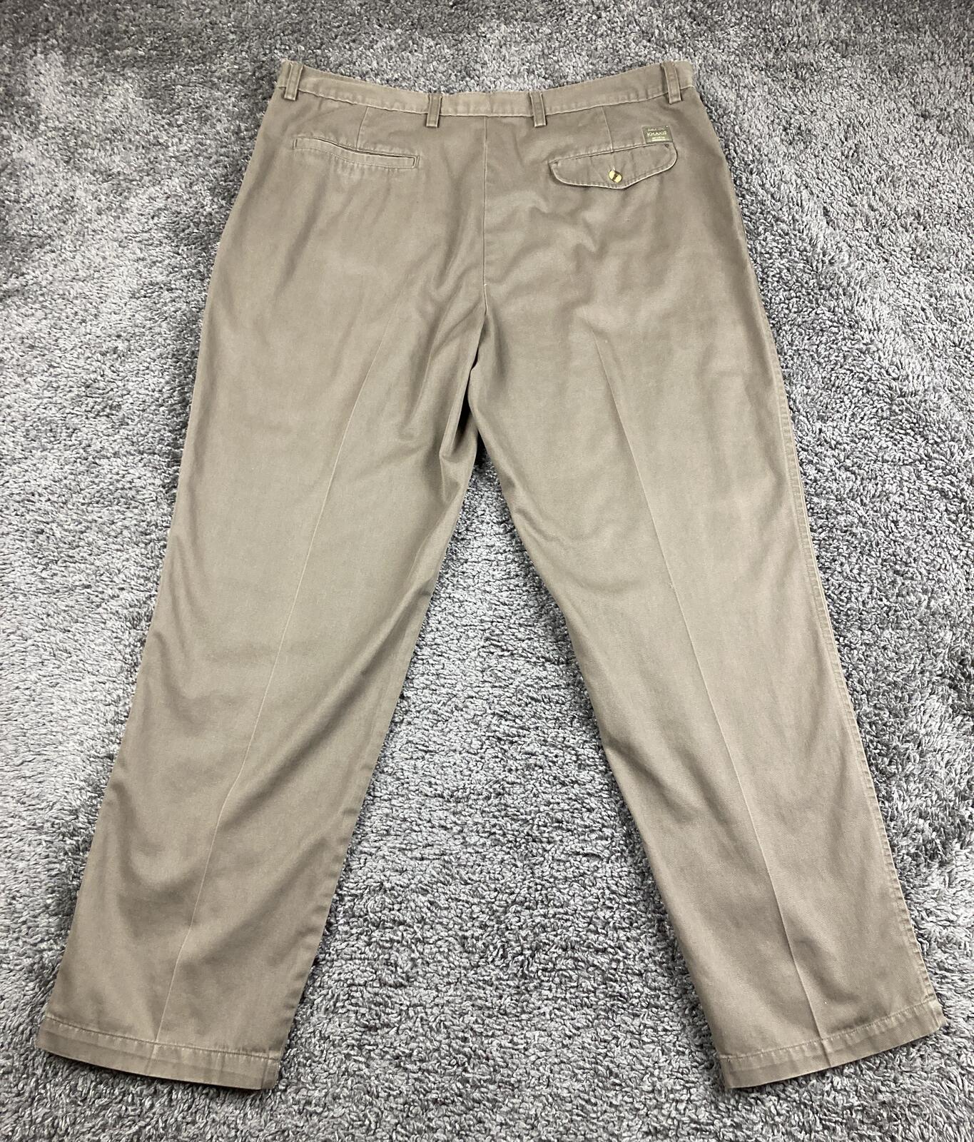 Vintage Bugle Boy Khakis Pants Mens Comfort Fit Tan 100% Pleated Chino Sz 40x32