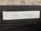 Pilcro and The Letterpress Anthropologie Black Stet Denim Bermuda Shorts 27