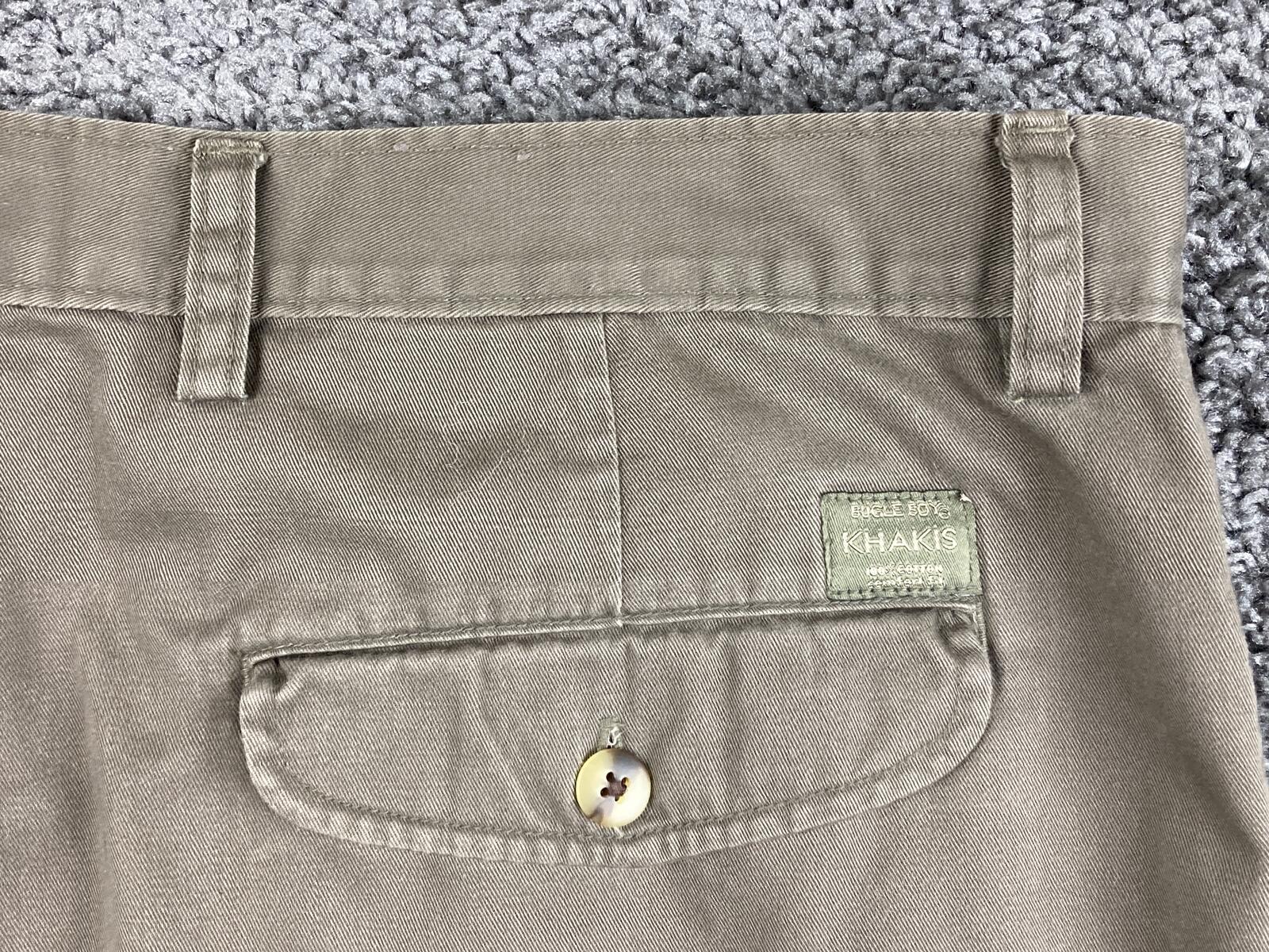 Vintage Bugle Boy Khakis Pants Mens Comfort Fit Tan 100% Pleated Chino Sz 40x32