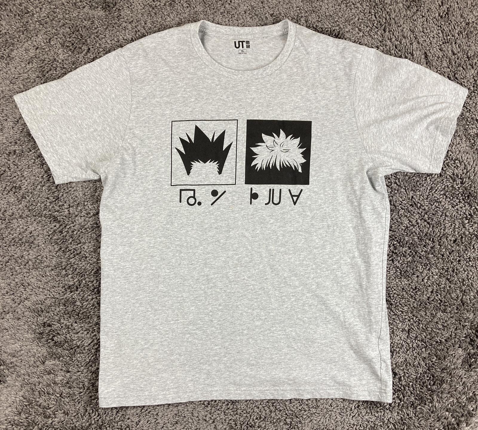 Uniqlo Hunter x Hunter Anime Graphic T Shirt Gray Gon Killua Manga Tee UT Sz XL