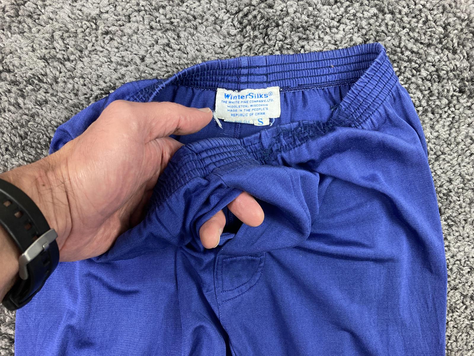 Vintage WinterSilks 100% Silk Thermal Pants Men's Blue Long John Sleepwear Sz S