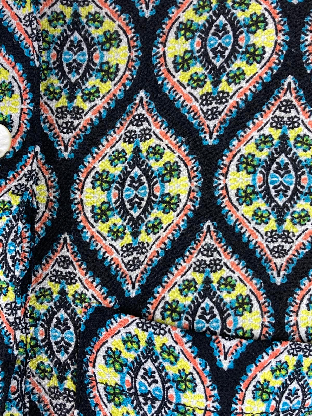 Fig & Flower Anthropologie Kendra Tunic Top Women’s Small Boho Geometric Print