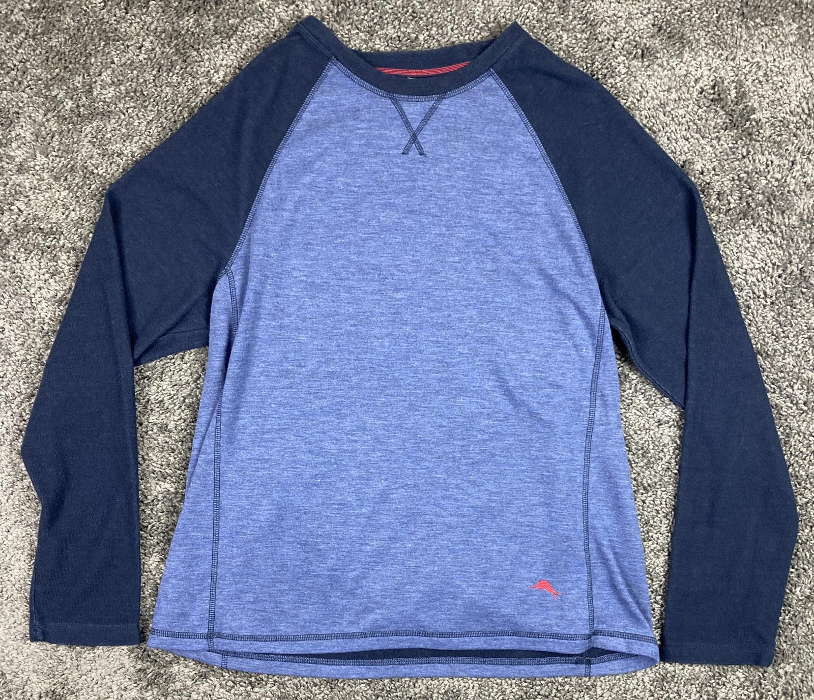 Tommy Bahama Sweater Mens Blue Sweatshirt Long Sleeve Lightweight Pullover Sz L
