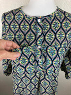 Fig & Flower Anthropologie Kendra Tunic Top Women’s Small Boho Geometric Print