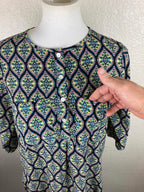 Fig & Flower Anthropologie Kendra Tunic Top Women’s Small Boho Geometric Print