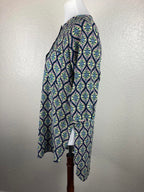 Fig & Flower Anthropologie Kendra Tunic Top Women’s Small Boho Geometric Print
