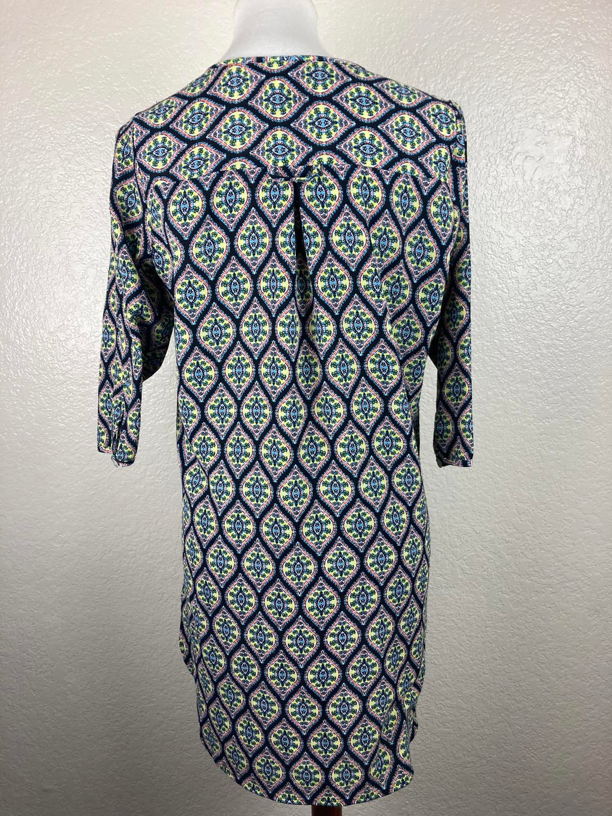 Fig & Flower Anthropologie Kendra Tunic Top Women’s Small Boho Geometric Print