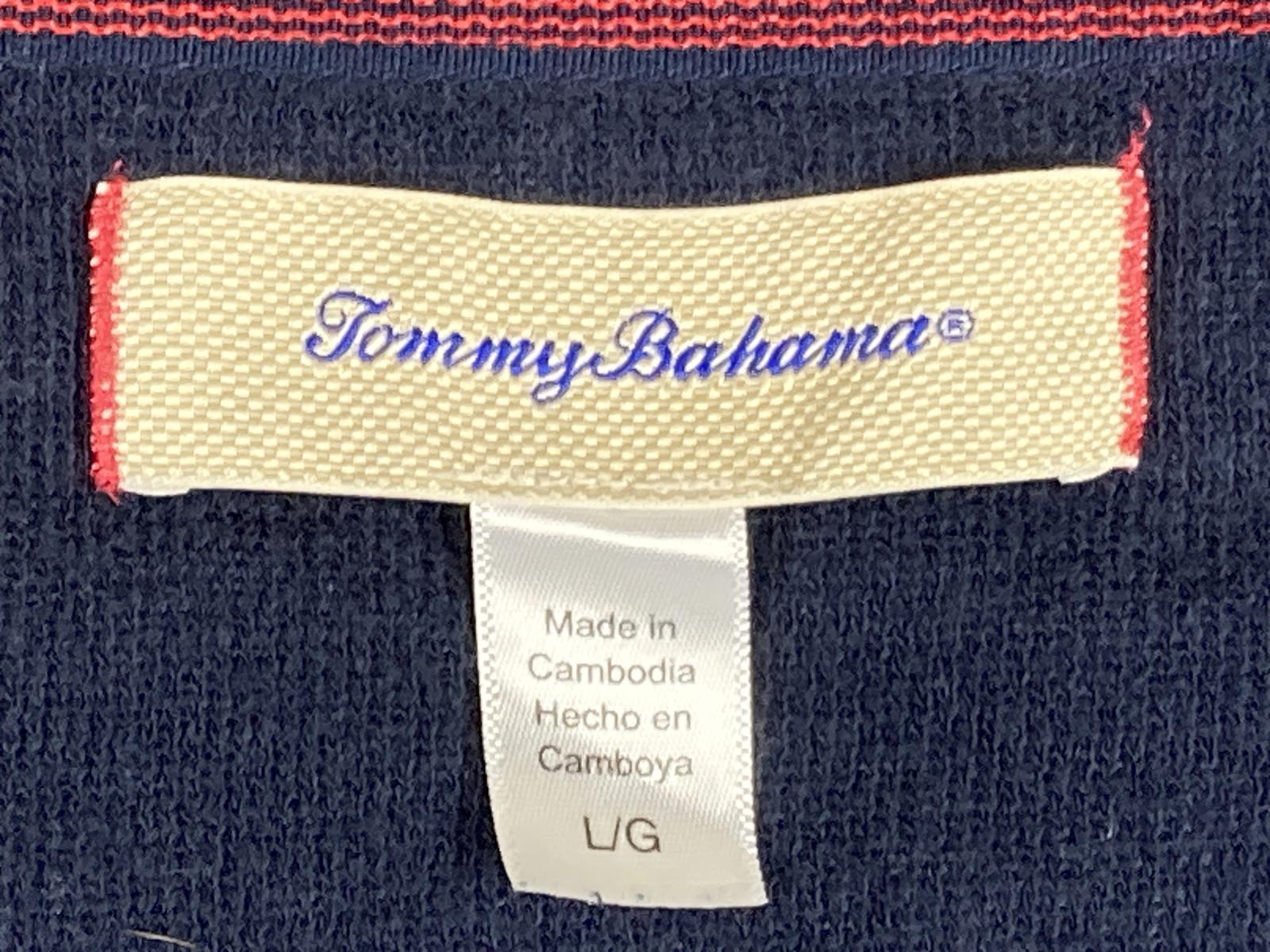 Tommy Bahama Sweater Mens Blue Sweatshirt Long Sleeve Lightweight Pullover Sz L