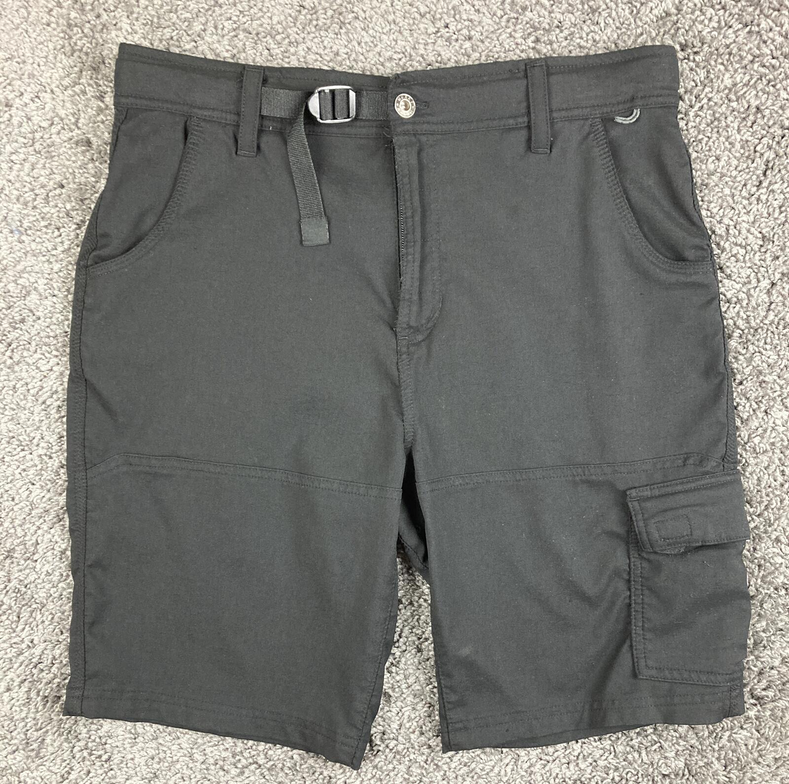 Gerry Cargo Shorts Men's Black Nylon Stretch Belted Outdoor Hiking  34