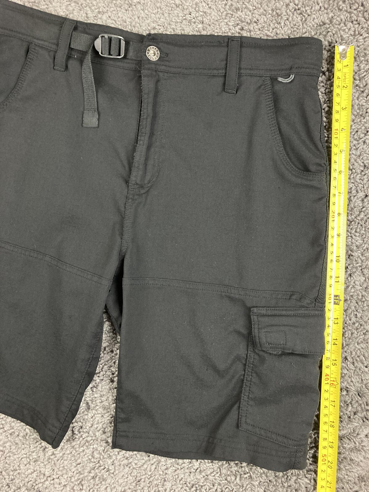 Gerry Cargo Shorts Men's Black Nylon Stretch Belted Outdoor Hiking  34