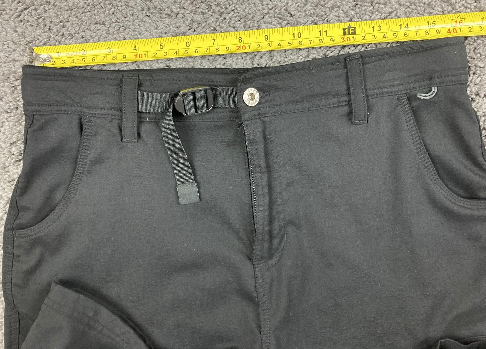 Gerry Cargo Shorts Men's Black Nylon Stretch Belted Outdoor Hiking  34