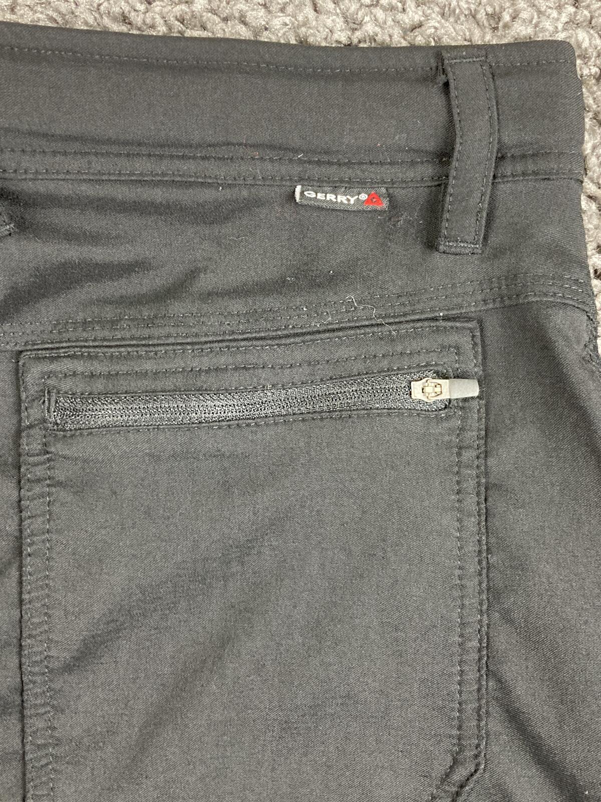 Gerry Cargo Shorts Men's Black Nylon Stretch Belted Outdoor Hiking  34