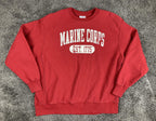 Champion Reverse Weave Marine Corps Sweatshirt Red Crewneck USMC Est 1775 Sz 2XL