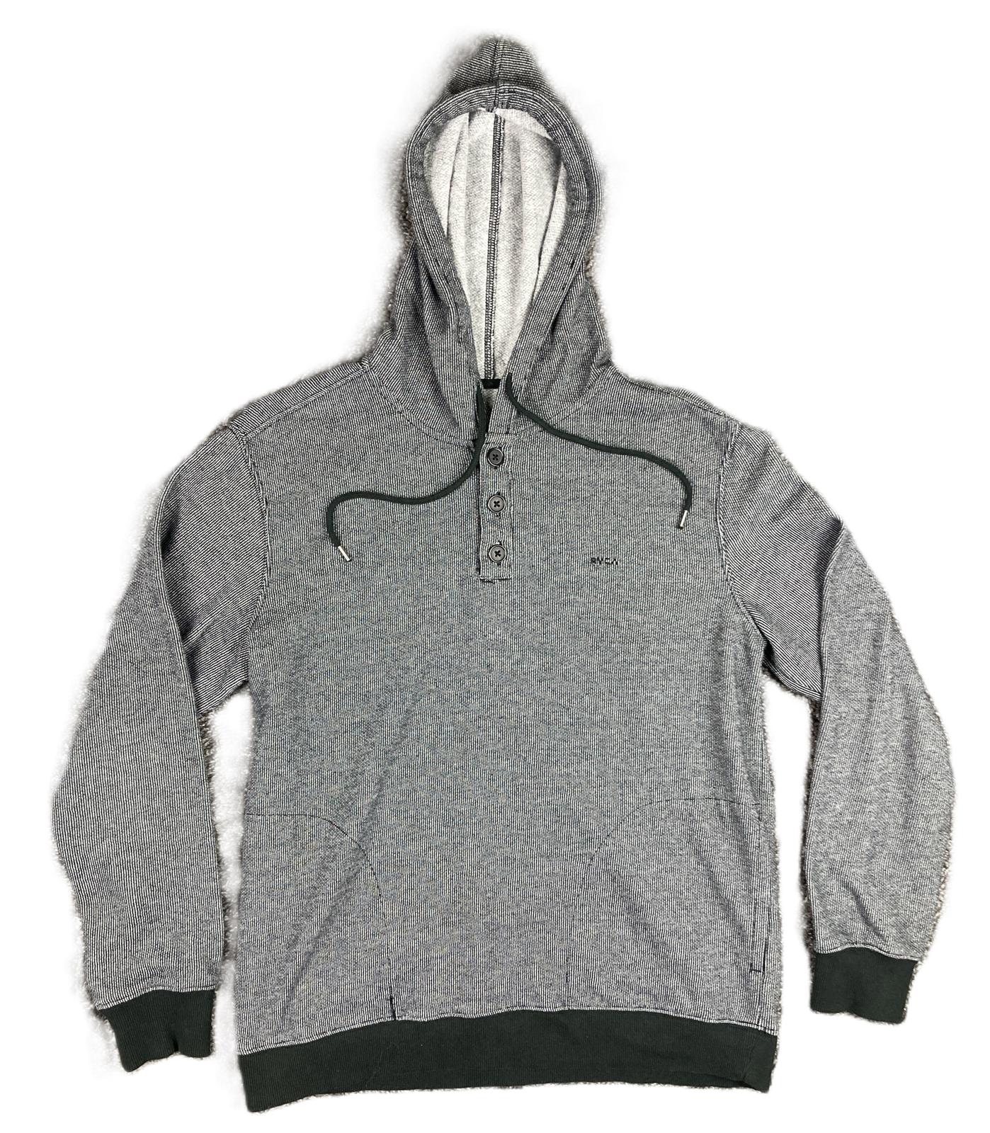 RVCA Hoodie Henley Pullover Men’s Gray Regular Fit Size L