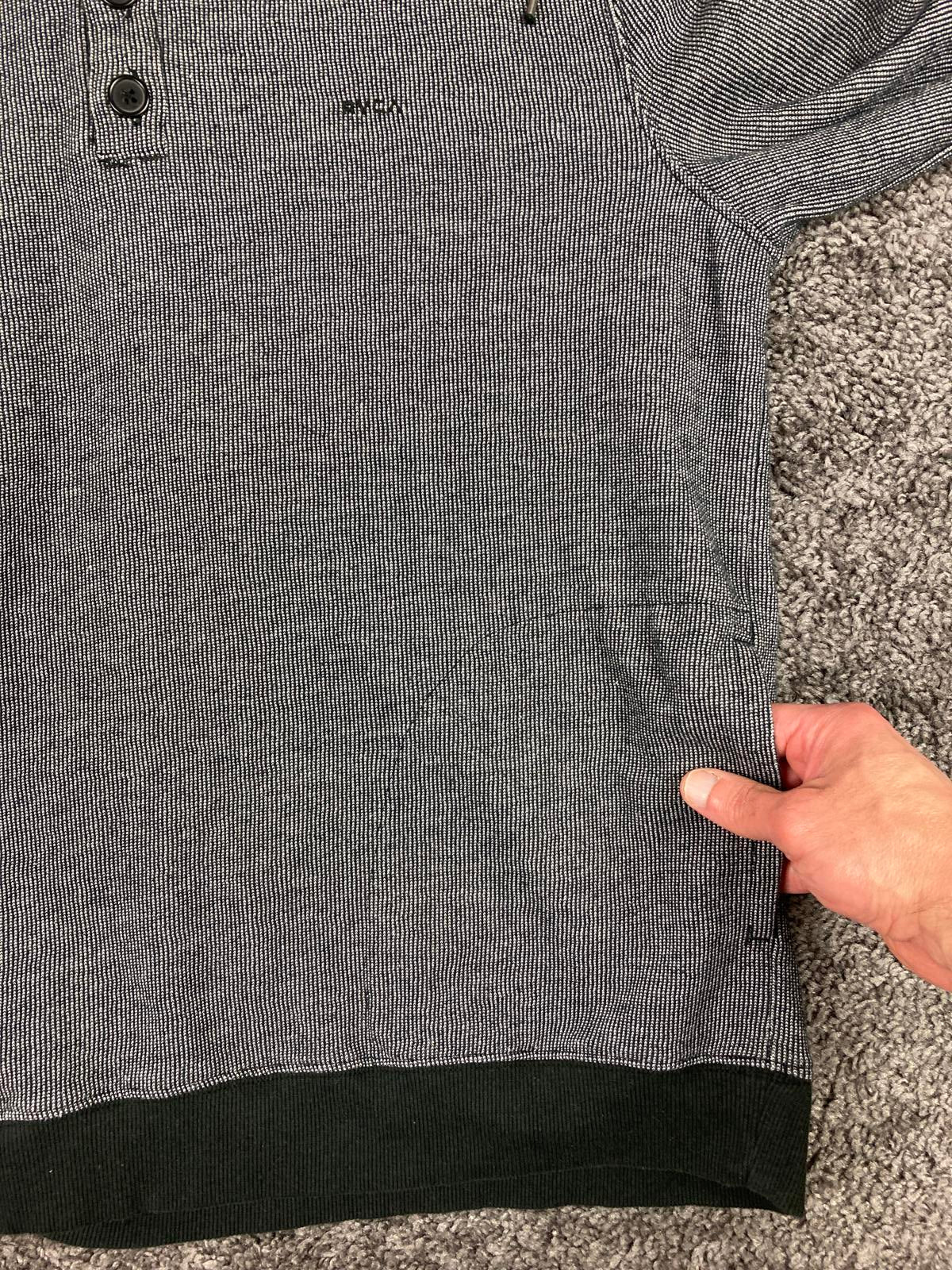 RVCA Hoodie Henley Pullover Men’s Gray Regular Fit Size L