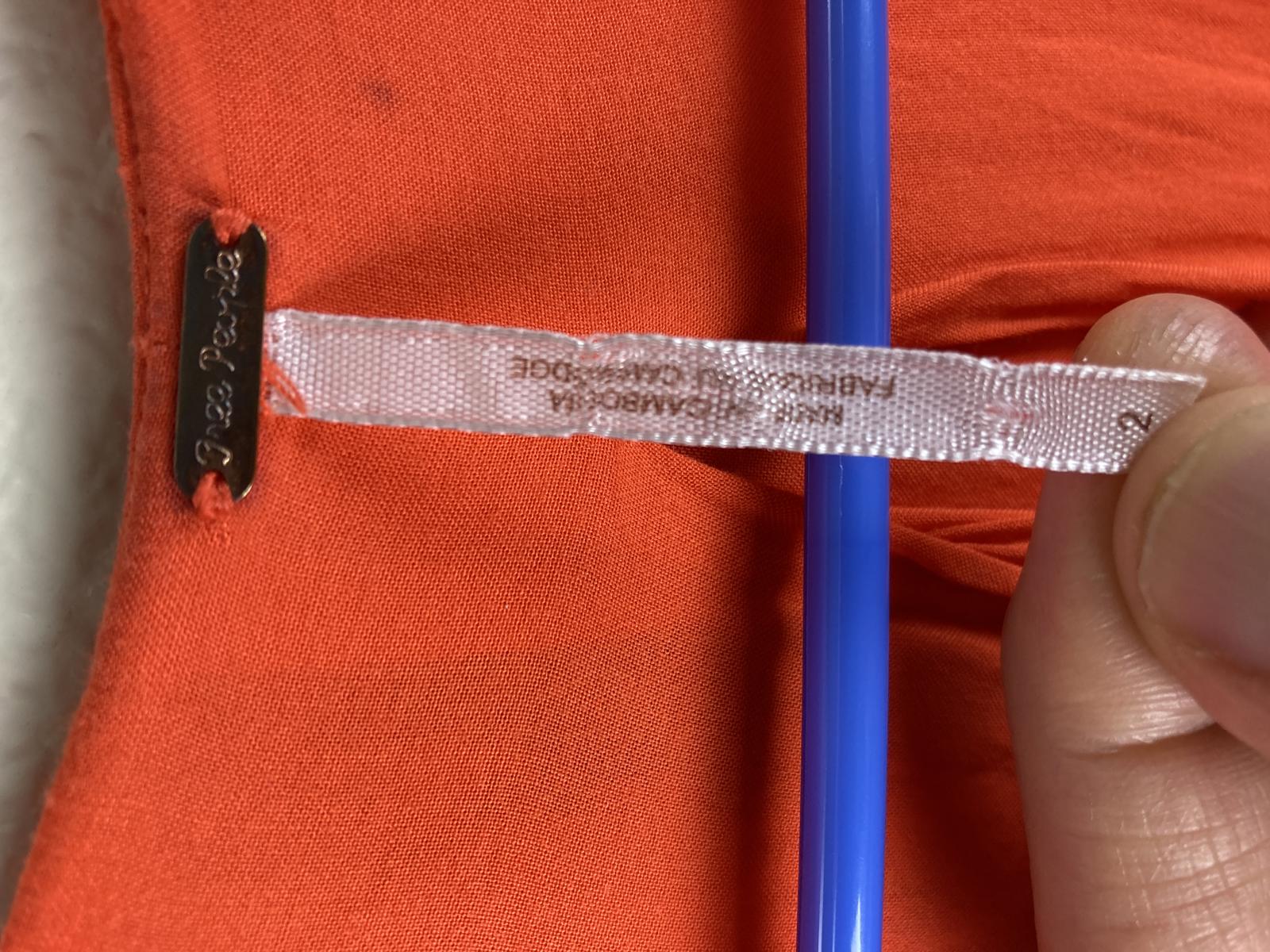 Free People Dress Bright Orange Floral Cap Sleeve Knee Length  Size 2 Lined