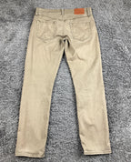 Lucky Brand 121 Slim Straight Pants Mens Khaki Tan Stretch Chino Jeans Sz 30x30