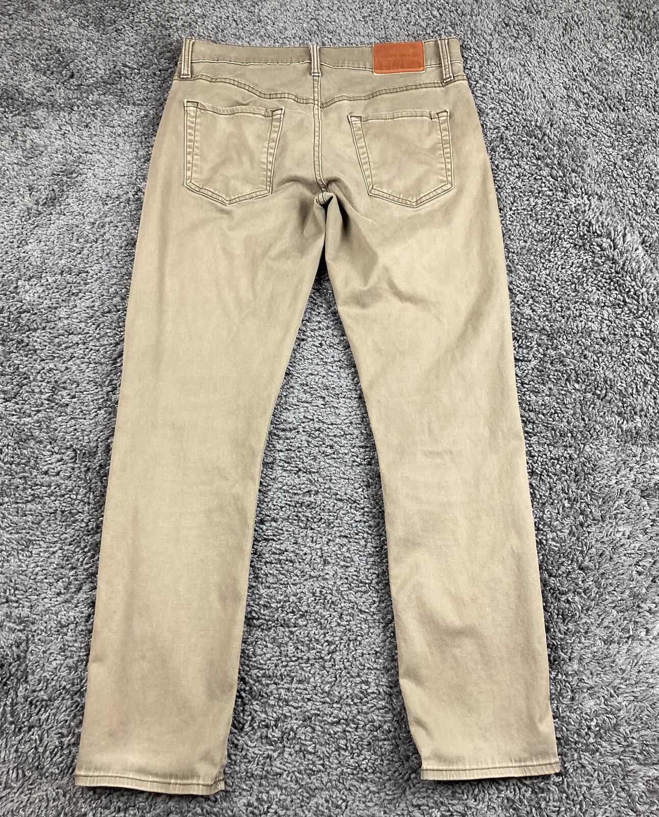 Lucky Brand 121 Slim Straight Pants Mens Khaki Tan Stretch Chino Jeans Sz 30x30