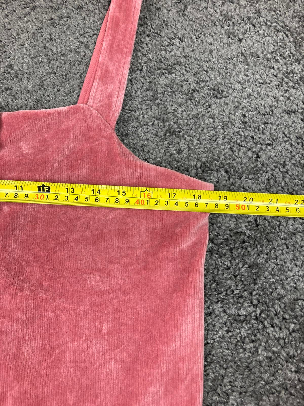 Madewell Texture & Thread Velour Pink Corduroy Button-Front Tank Top Size L
