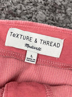 Madewell Texture & Thread Velour Pink Corduroy Button-Front Tank Top Size L