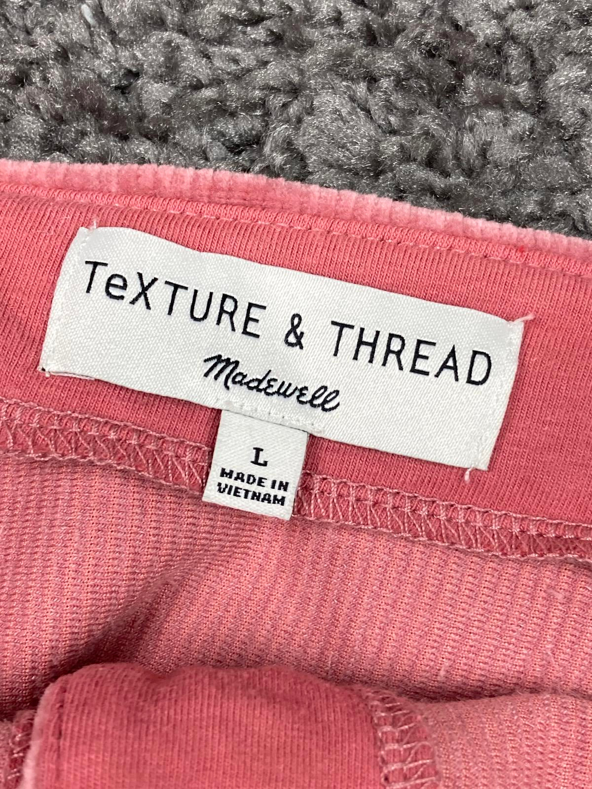 Madewell Texture & Thread Velour Pink Corduroy Button-Front Tank Top Size L