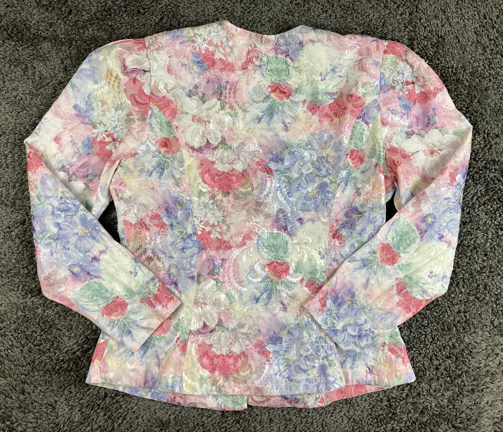 Vintage Nah Nah Collections Floral Jacquard Lace Blouse Jacket 16